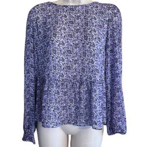 Loft floral flirty puff shoulders. Size S